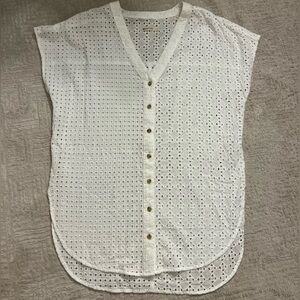Marine Layer Eyelet Airy Tunic Swim Coverup